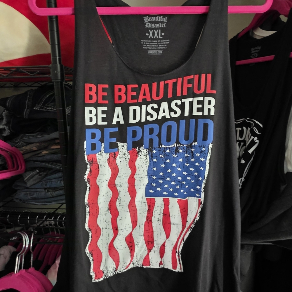 Beautiful Disaster USA Flag Tank, XXL
